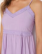 cflo Rochie Violet din Viscoză cu Bretele Subțiri Reglabile Decorată cu Bandă și Broderie Nelrissa