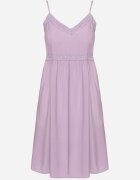 cflo Rochie Violet din Viscoză cu Bretele Subțiri Reglabile Decorată cu Bandă și Broderie Nelrissa