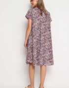 cflo Rochie Violetă din Viscoză Cloș cu imprimeu Paisley Mastis
