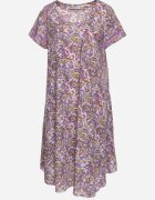 cflo Rochie Violetă din Viscoză Cloș cu imprimeu Paisley Mastis