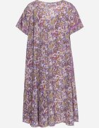 cflo Rochie Violetă din Viscoză Cloș cu imprimeu Paisley Mastis