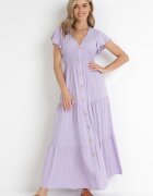 cflo Rochie Violetă din Viscoză Heeny