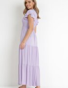 cflo Rochie Violetă din Viscoză Heeny