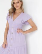 cflo Rochie Violetă din Viscoză Heeny