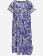 cflo Rochie viscoză bleumarin cu croi evazat în stil Boho Melnea