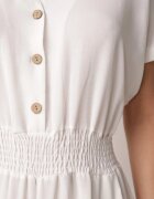 cflo Salopetă Albă din Viscoză cu Croi Cambrat și Pantaloni Larghi Delsea
