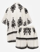 cflo Set Bej-Negru în Stil Rustic Cămașă și Pantaloni scurți Tosmire