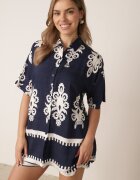 cflo Set Bleumarin în stil rustic Cămașă și Pantaloni scurți Tosmire