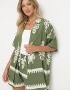 cflo Set Verde închis în Stil Rustic Cămașă și Pantaloni scurți Tosmire