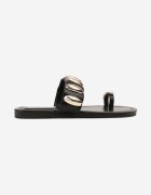 chiara foscari Papuci Negre Tip Japoneze cu Ornamente Metalice Dezenne