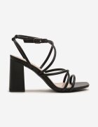 chiara foscari Sandale Negre cu toc decorate cu barete Miroti