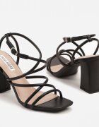 chiara foscari Sandale Negre cu toc decorate cu barete Miroti
