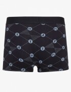  Chiloți boxer bleumarin de bumbac cu inscripție decorativă și bandă elastică lată Velsea