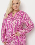 christy Bluză Mov-Bej cu imprimeu abstract care imită solzi de crocodil Lenntiana