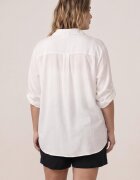 christy Cămașă din bumbac de vară în stil Boho decorată cu dantelă Cinnamis Albă