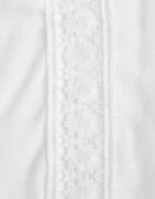 christy Cămașă din bumbac de vară în stil Boho decorată cu dantelă Cinnamis Albă