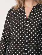 christy Cămașă din vâscoză cu puncte și fir metalic Ereis Neagră