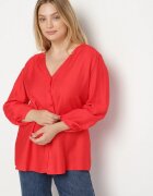 christy Cămașă Roșie din Viscoză Decorată cu Mâneci încrețite și Nasturi Lanorea