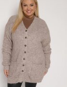 christy Cardigan Maro cu Amestec de Lână cu Buzunare Laterale Esaiana