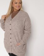 christy Cardigan Maro cu Amestec de Lână cu Buzunare Laterale Esaiana