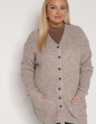 christy Cardigan Maro cu Amestec de Lână cu Buzunare Laterale Esaiana