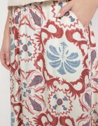 christy Fustă Bordo Cloș din Viscoză cu Model Ornamental Jorinnea