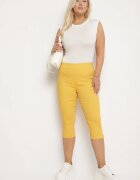 christy Pantaloni galbeni din bumbac cu croială Capri Dolonisa