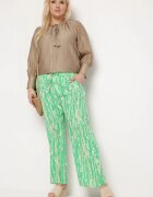 christy Pantaloni Largi Verzi cu Talie Înaltă și Elastic în Talie Miffiana