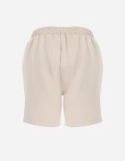 christy Pantaloni scurți Bej deschis Eleganți cu Nasturi Decorativi și Elastic în Talie Daviona