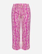 christy Pantaloni Violet Largi cu Talie Înaltă și Elastic în Talie Miffiana