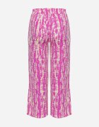 christy Pantaloni Violet Largi cu Talie Înaltă și Elastic în Talie Miffiana