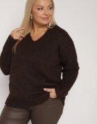 christy Pulover Maro cu adaos de lână și decolteu în V Estorea