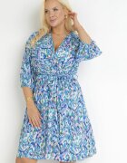 christy Rochie albastră tip plic cu fir metalic și curea legată Diatta