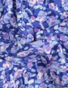 christy Rochie bleumarin petrecută midi florală cu talie elastică și decolteu adânc Donata
