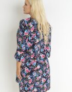 christy Rochie bleumarin tip cutie cu mânecă 3/4 Wileen