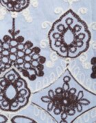 christy Rochie-cămașă din viscoză decorată cu broderie și curea tip cravată Telonesa Albastră