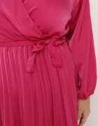 christy Rochie Fucsia Maxi cu Elastic în Talie și Decolteu Petrecut Bertram