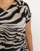 christy Rochie Midi tip cutie Bej-Negru cu curea din material cu imprimeu animal Ovita