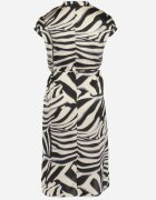 christy Rochie Midi tip cutie Bej-Negru cu curea din material cu imprimeu animal Ovita