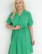 christy Rochie Verde cu Decolteu petrecut Cordon legat și Elastic în talie Vung