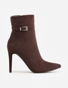 ciaodeo Botine cu toc stiletto și cataramă metalică cu strasuri pe lateral Ametria Maro
