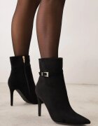 ciaodeo Botine cu toc stiletto și cataramă metalică cu strasuri pe lateral Ametria Negre
