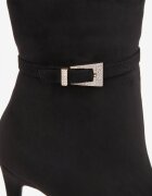 ciaodeo Botine cu toc stiletto și cataramă metalică cu strasuri pe lateral Ametria Negre