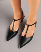 ciaodeo Pantofi eleganți cu toc negri cu toc pisică cu curele decorative Pellene