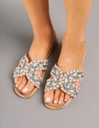ciaodeo Papuci Albastru-Bej cu împletitură în stil Boho Felmirella