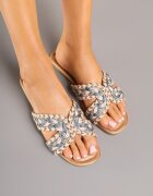ciaodeo Papuci Albastru-Bej cu împletitură în stil Boho Felmirella