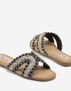ciaodeo Papuci Negri cu împletitură în stil Boho Felmirella