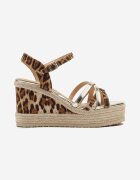 ciaodeo Sandale Aurii cu platformă din împletitură cu curele împletite leopard Tanarethia
