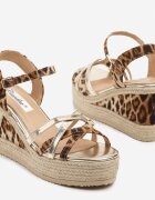 ciaodeo Sandale Aurii cu platformă din împletitură cu curele împletite leopard Tanarethia