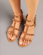 ciaodeo Sandale maro gladiator decorate cu ținte Tesiela